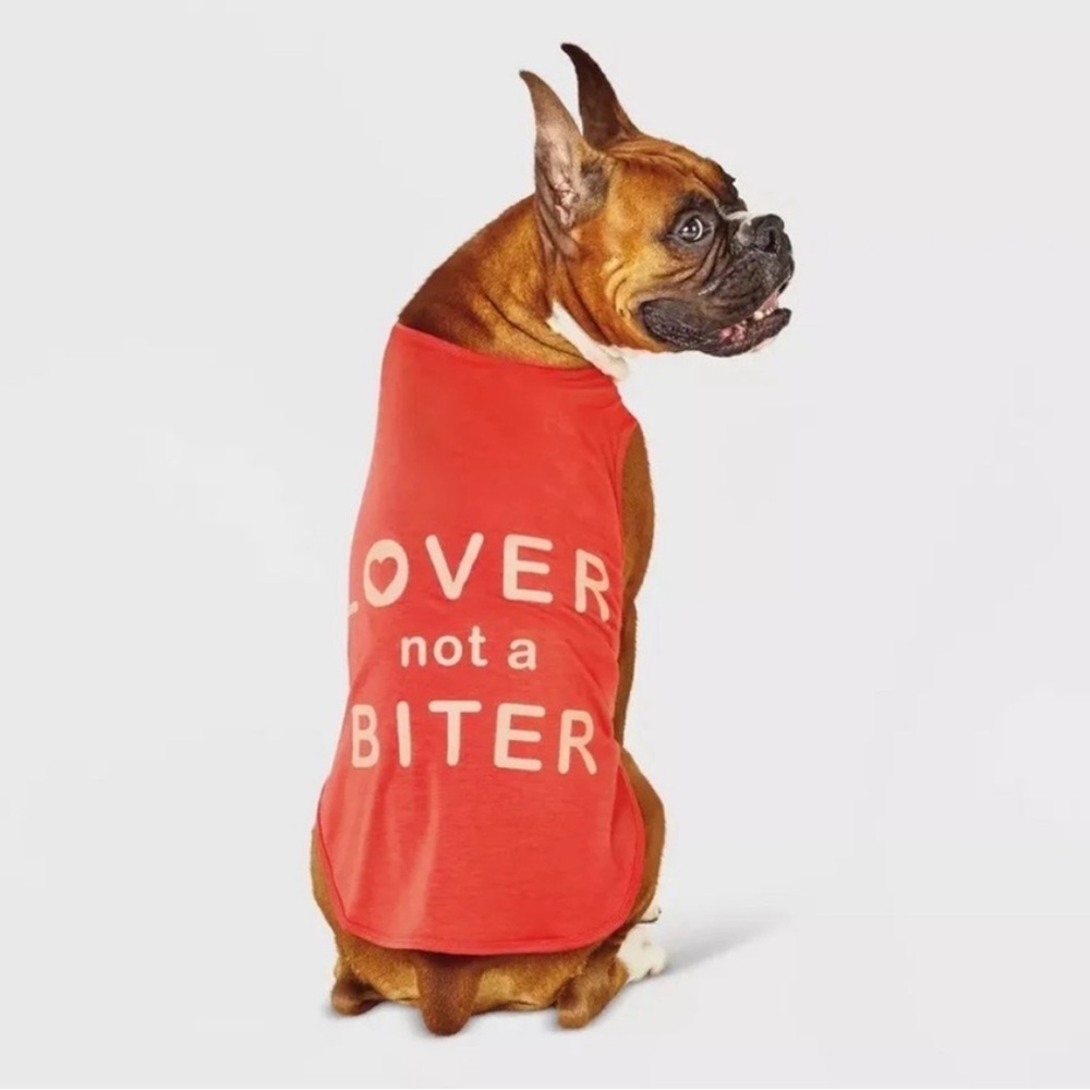 Boots & Barkley Lover Not A Biter Tank Top Dog Shirt